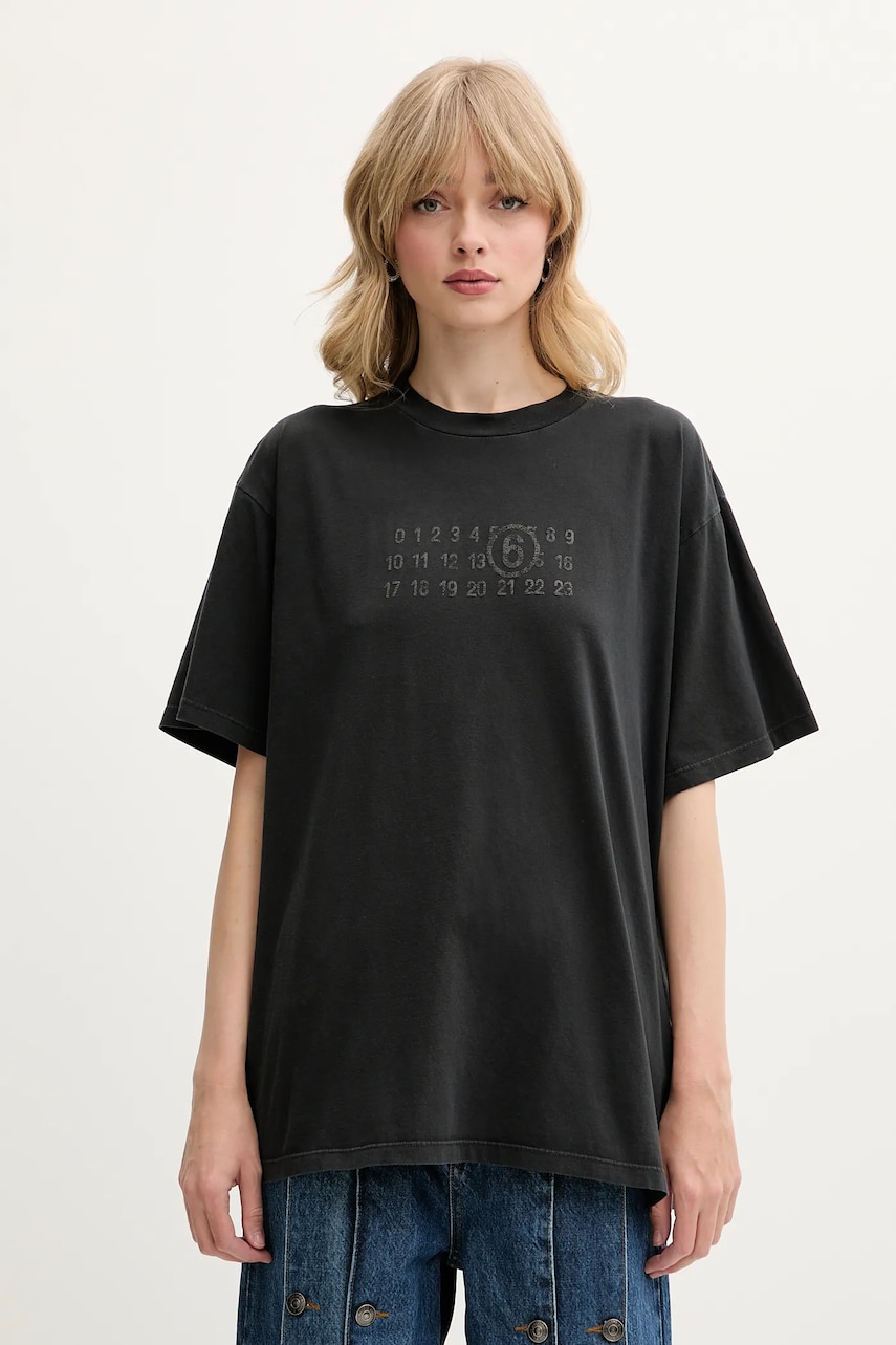 MM6 Maison Margiela tricou din bumbac culoarea negru, S62GD0202