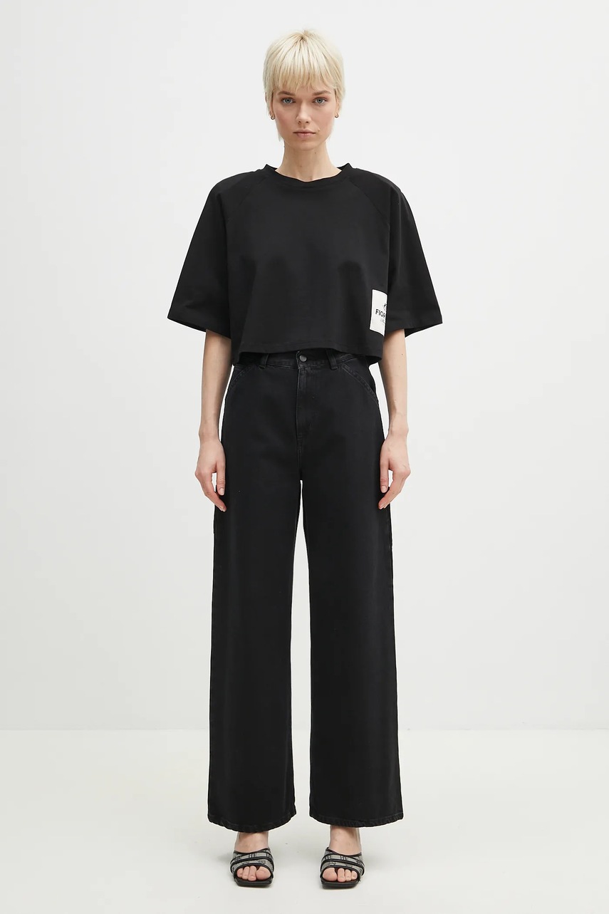 Βαμβακερό μπλουζάκι Fiorucci Logo Label Cropped Padded φωτογραφία