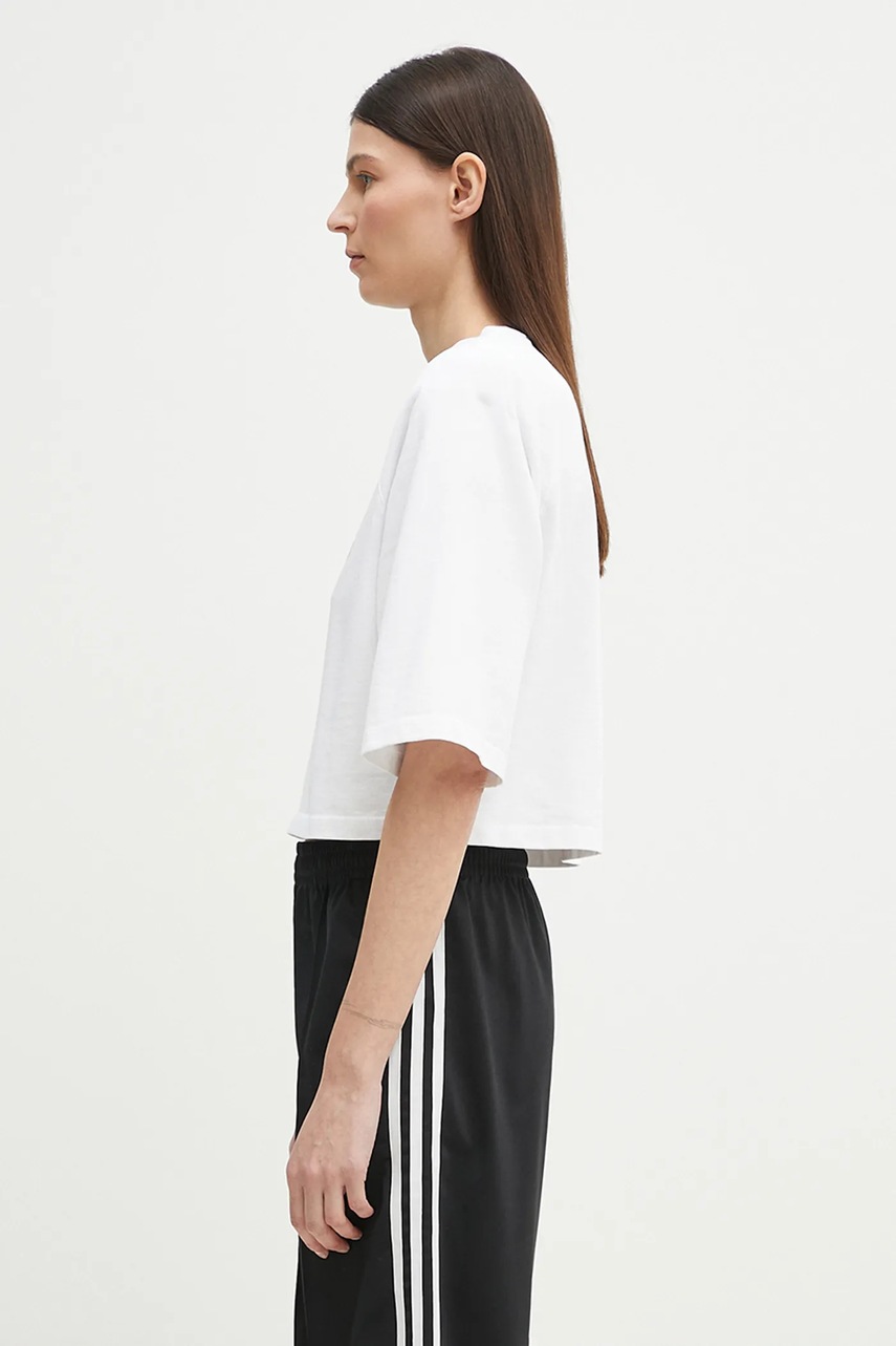 Хлопковая футболка Fiorucci Curly Lollipop Logo Cropped Padded женская цвет белый U02SPTSH106CJ01WH01