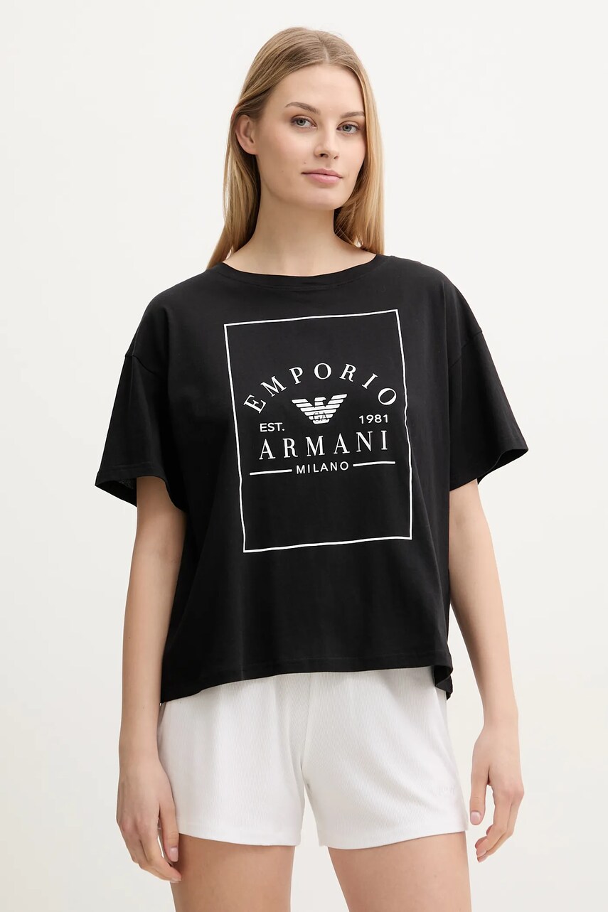 Levně Bavlněné tričko Emporio Armani Underwear černá barva, EW000553 AF10887