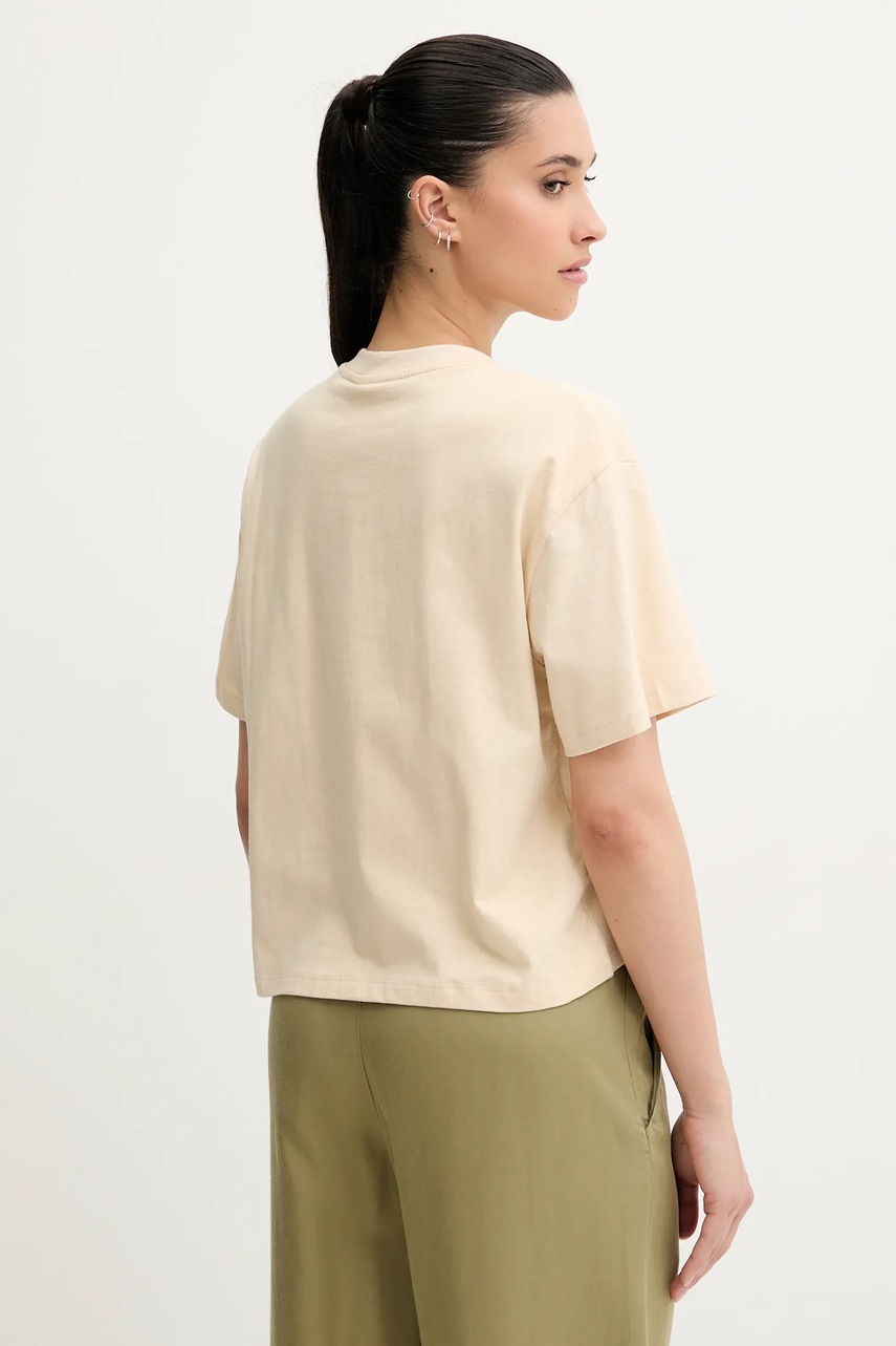 Μπλουζάκι με λινό μείγμα Picture Hampy χρώμα: μπεζ, WTS0570 φωτογραφία