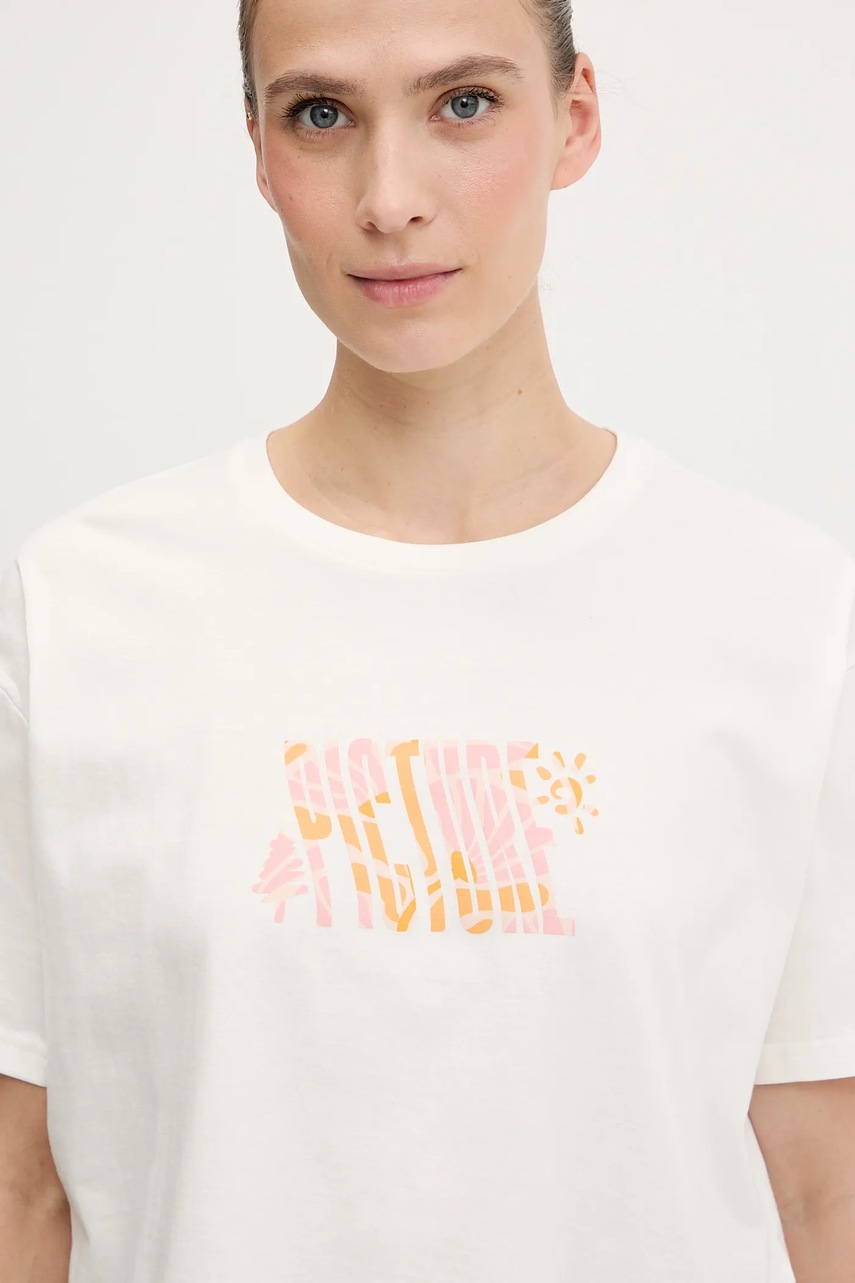 Βαμβακερό μπλουζάκι Picture Keynee χρώμα: άσπρο, WTS0574 φωτογραφία