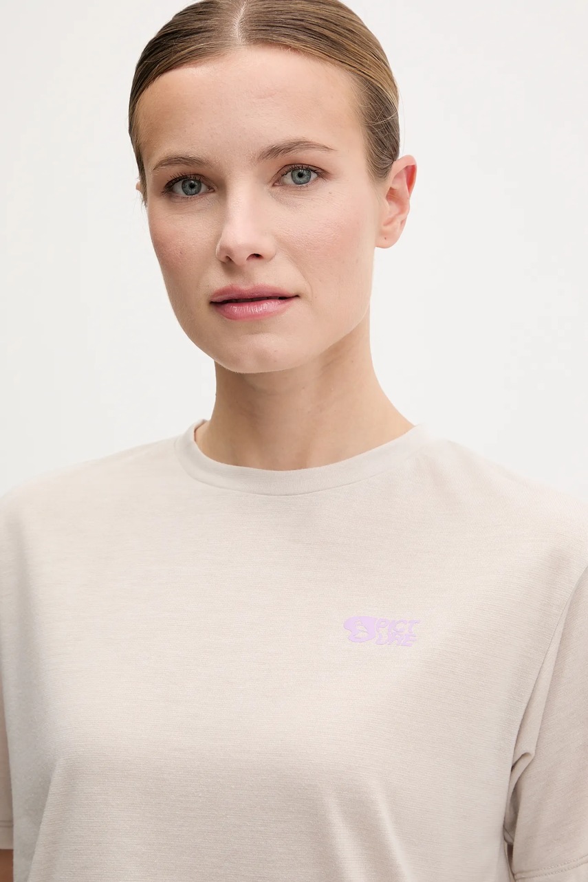 Μπλουζάκι Picture Timont χρώμα: μπεζ, WTS0587 φωτογραφία