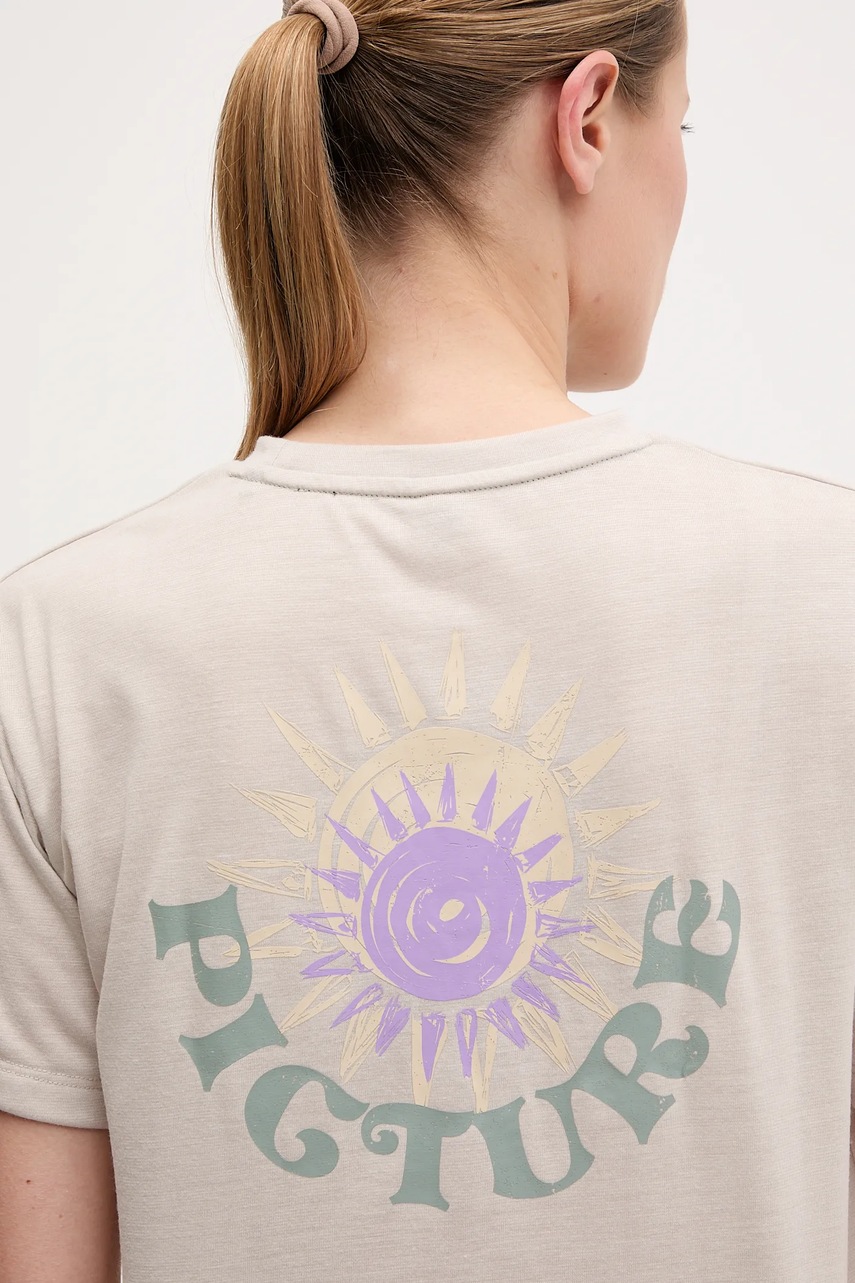 Μπλουζάκι Picture Timont χρώμα: μπεζ, WTS0587 φωτογραφία