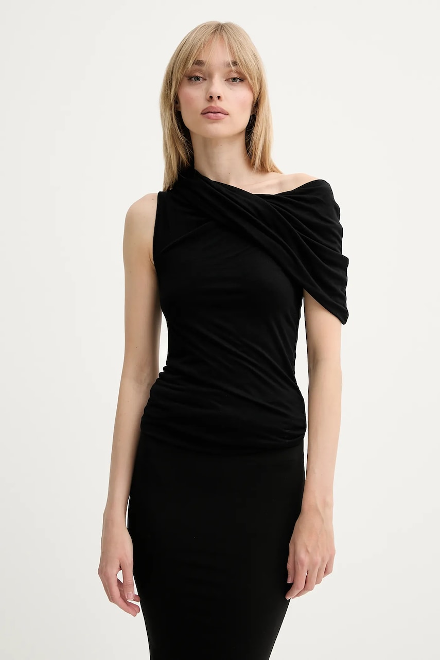 Rick Owens Lilies bluză culoarea negru, uni, LI01E4223RV Rick Owens Lilies bluză culoarea negru, uni, LI01E4223RV