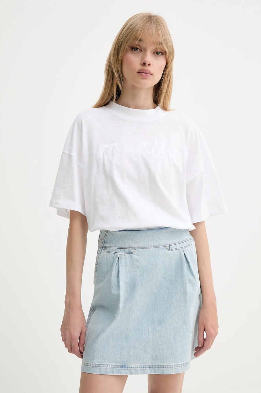 MUNTHE tricou din bumbac UDELLO culoarea alb, 255110025560