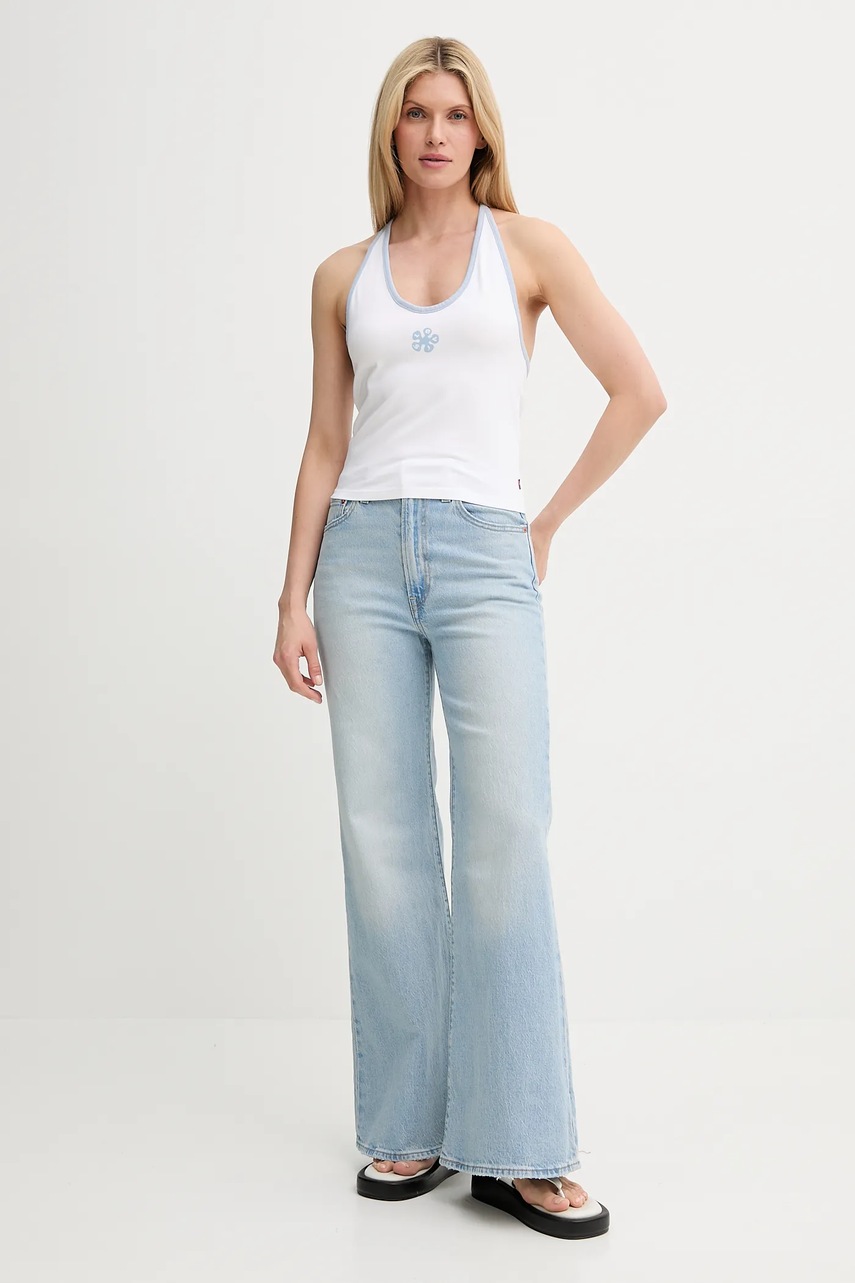 Top Levi's GR ELLA HALTER TOP χρώμα: άσπρο, 001QW φωτογραφία