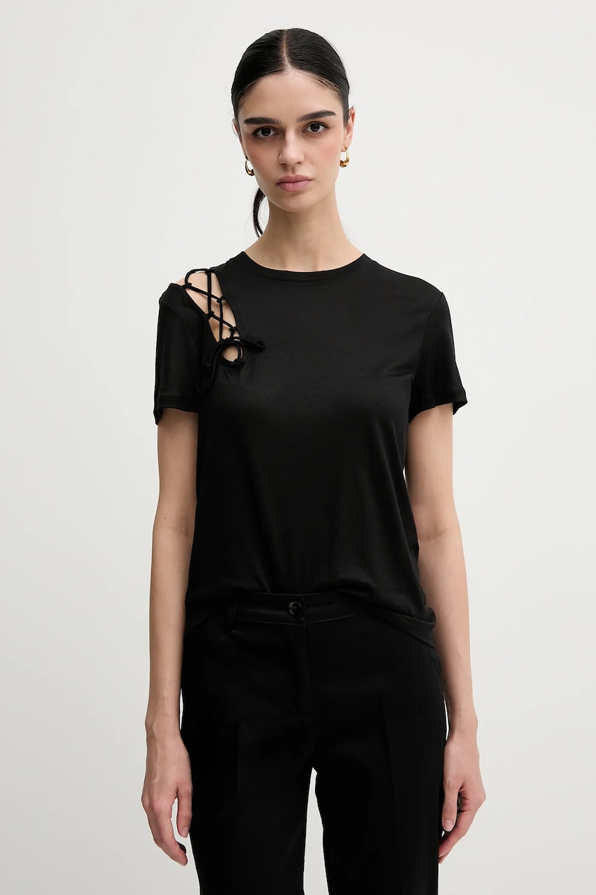 Sisley tricou culoarea negru, 3W6HL107N