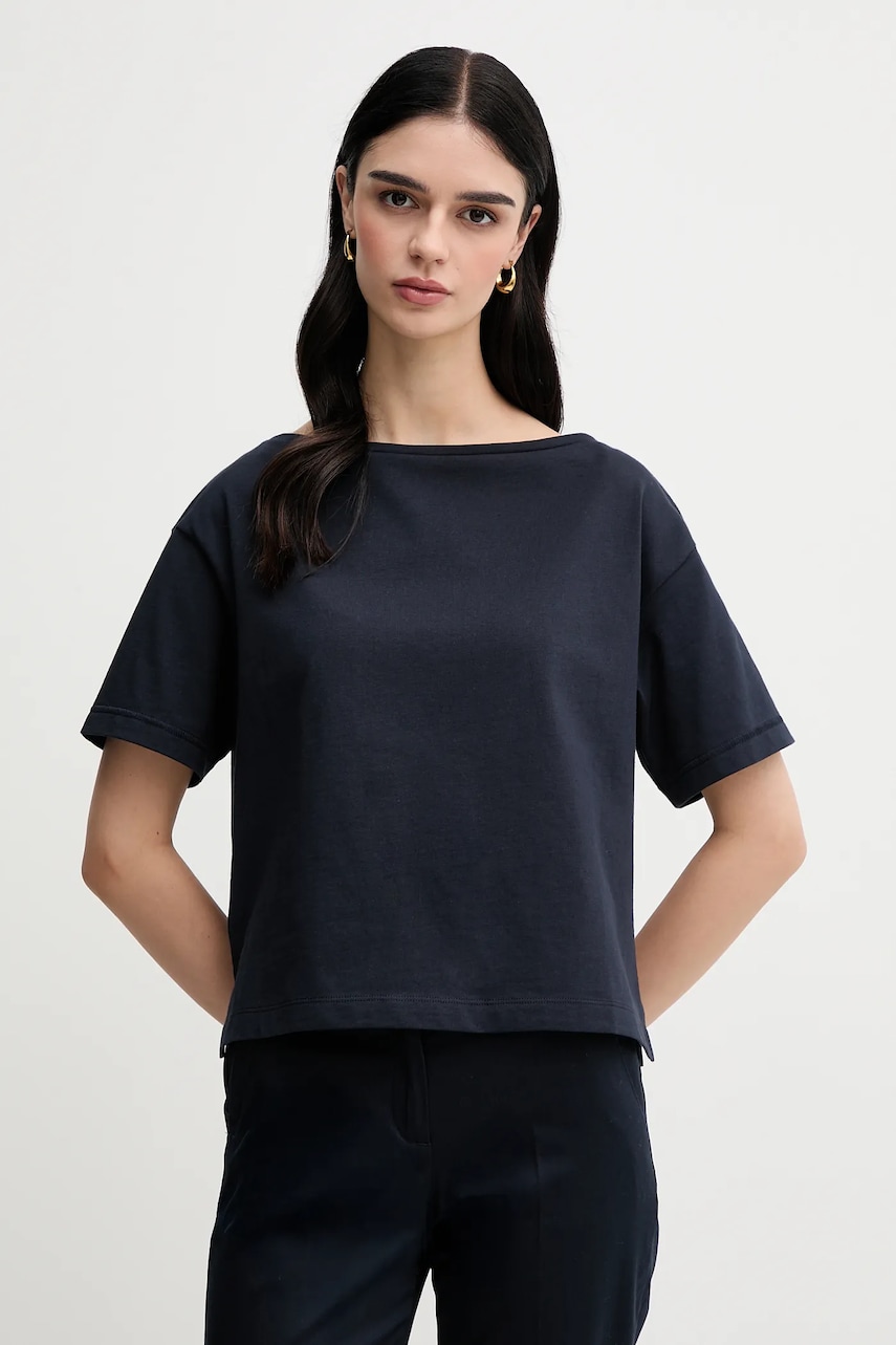 Sisley tricou din bumbac culoarea bleumarin, 36W9L400N