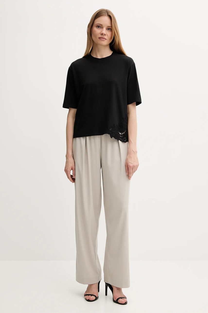 Хлопковая футболка Sisley цвет чёрный 3F1QL107M