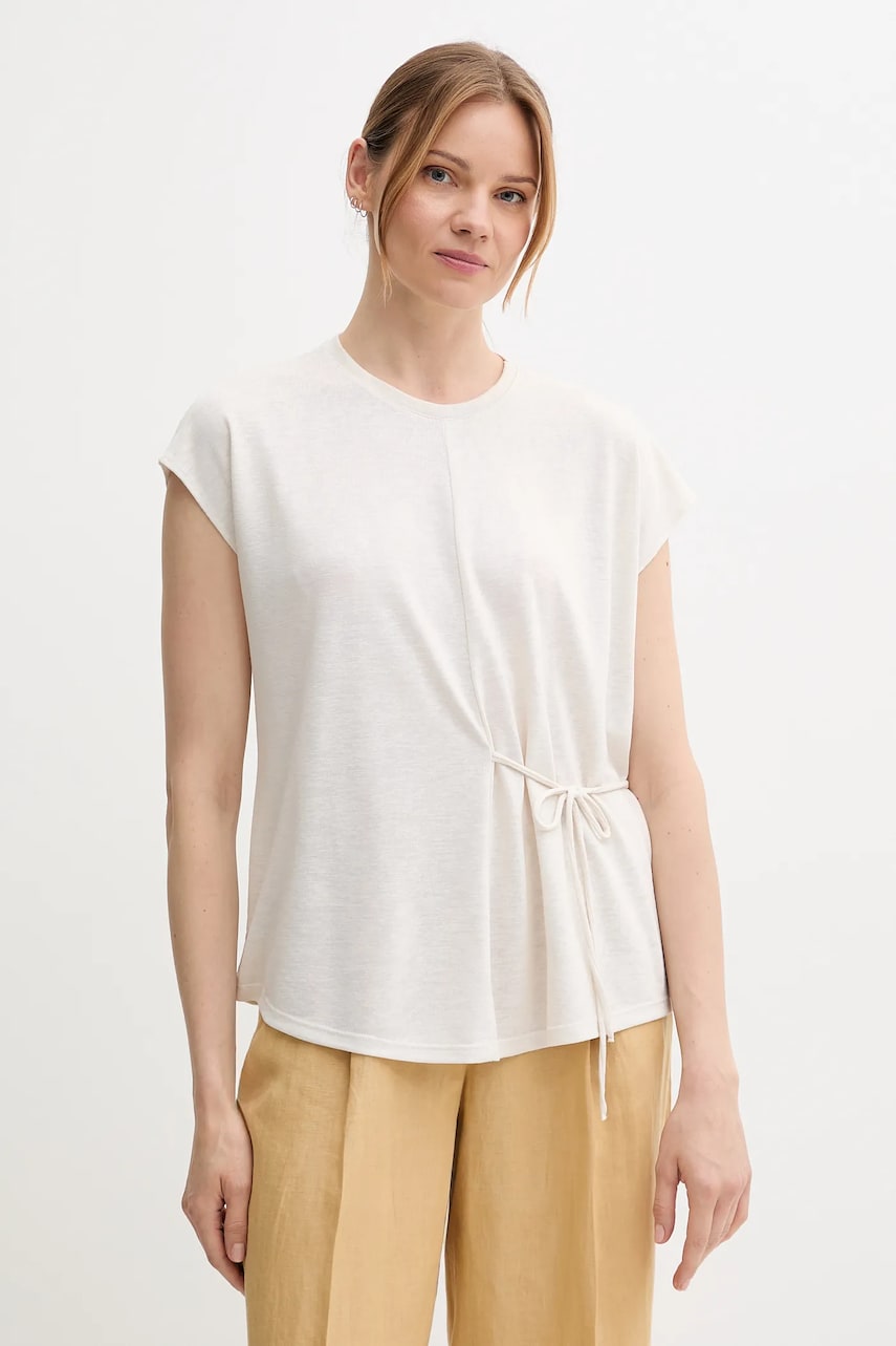 Sisley tricou culoarea bej, 3TGBL107D