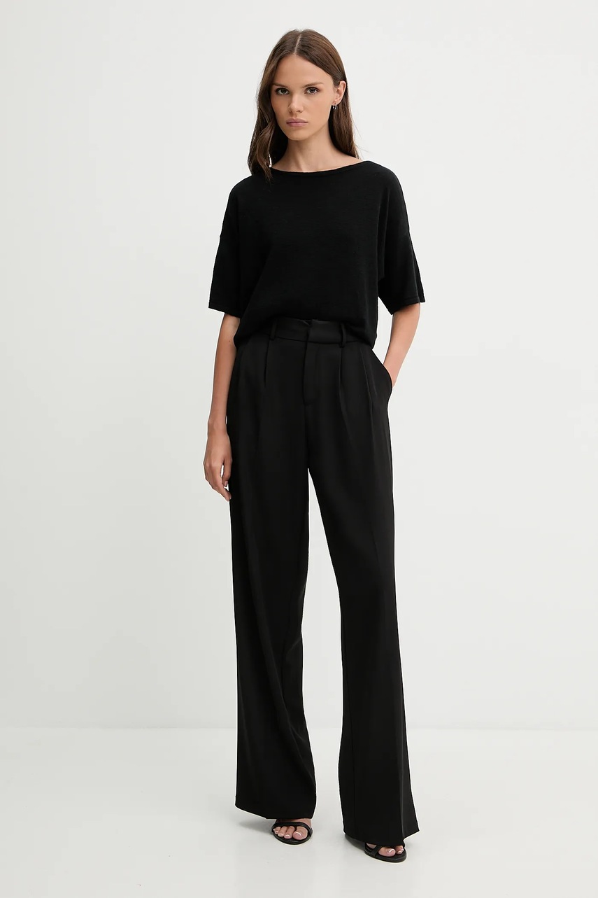 Футболка с примесью льна Sisley цвет чёрный 105GM106H