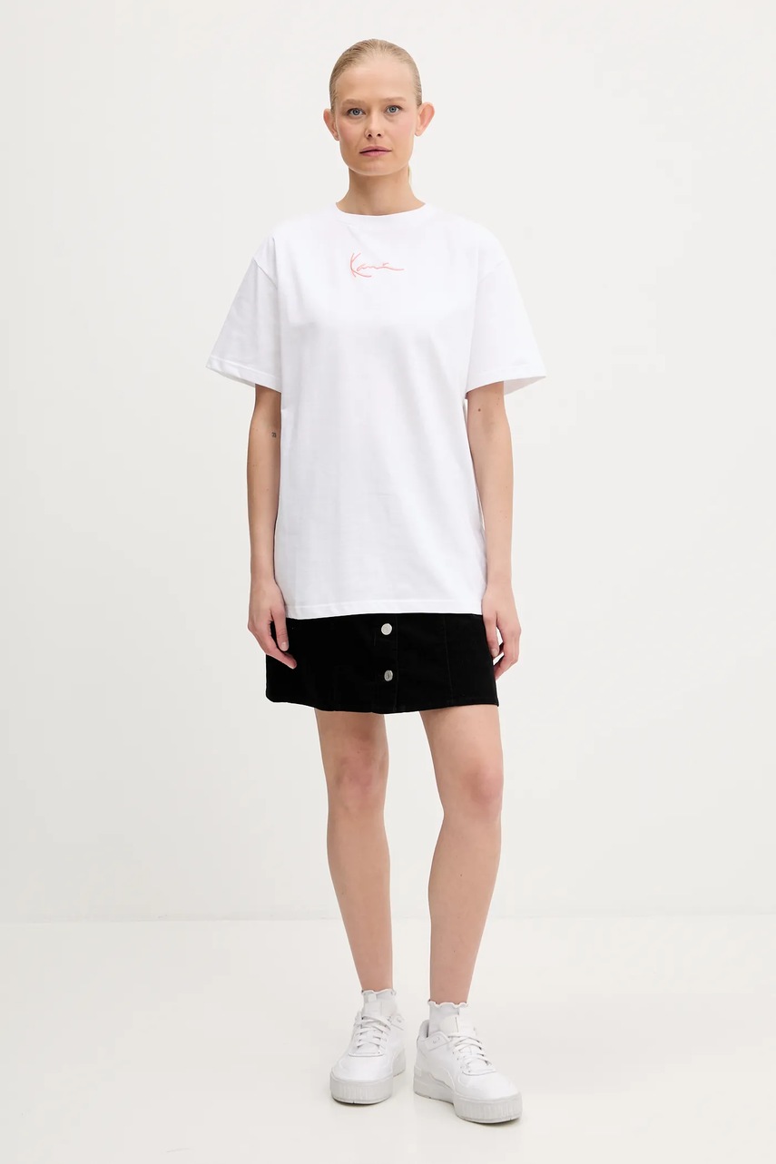 Хлопковая футболка Karl Kani цвет белый PD00005459