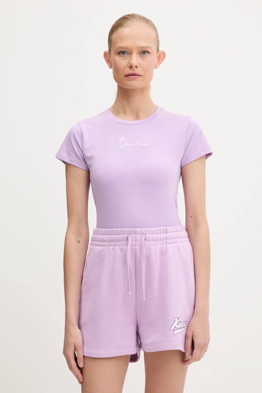 Karl Kani tricou din bumbac culoarea violet, PD00005461