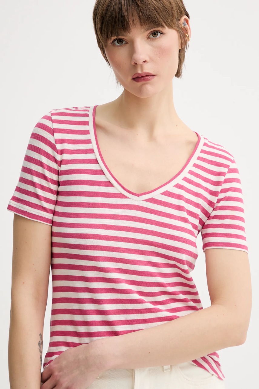 Βαμβακερό μπλουζάκι Marc O'Polo χρώμα: ροζ, 504219651293 φωτογραφία