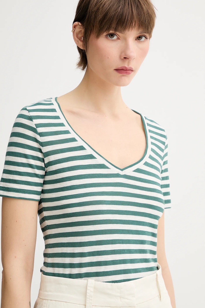 Βαμβακερό μπλουζάκι Marc O'Polo χρώμα: πράσινο, 504219651293 φωτογραφία