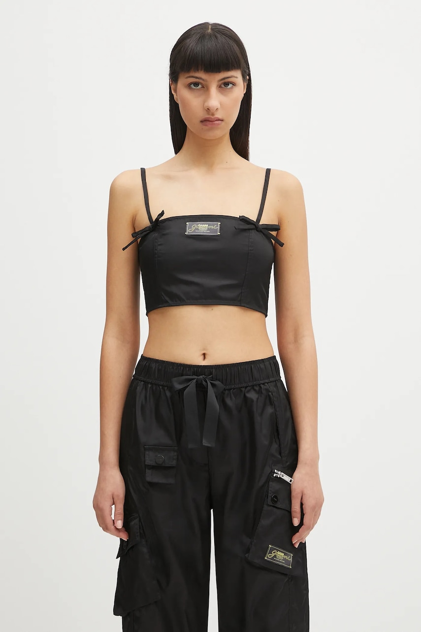 GANNI top Duchesse Nylon Strap