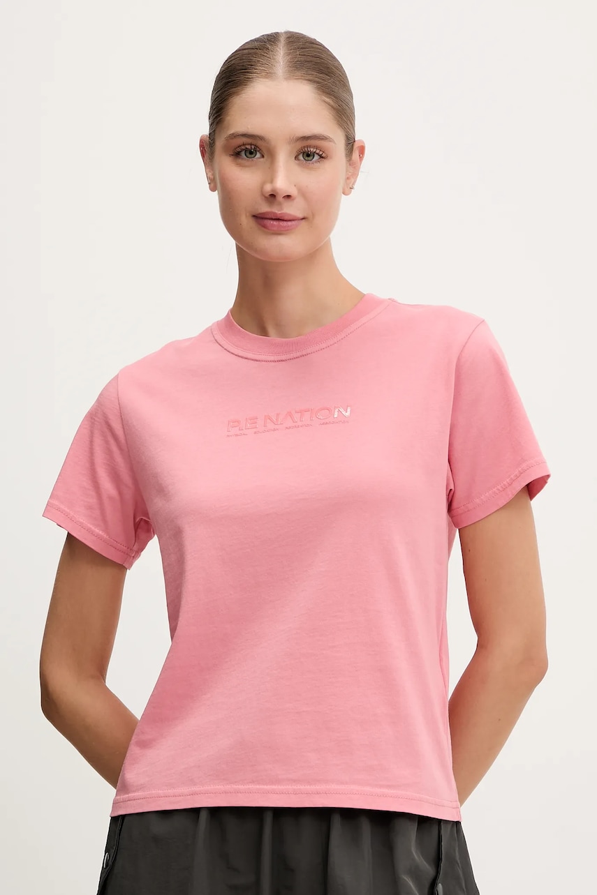 P.E Nation tricou din bumbac Rewind culoarea roz, 252T175