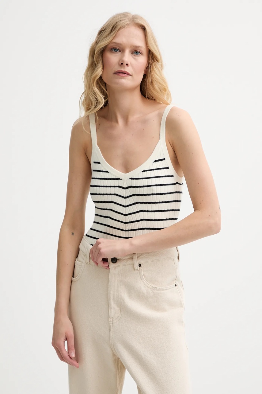 Levi\'s top FREJA SCULPT TANK culoarea bej, 0013B - 0 | YEO