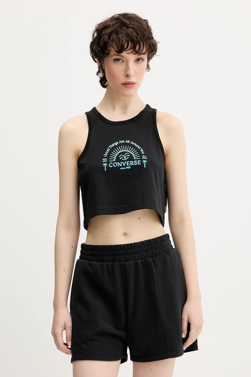 Converse top din bumbac culoarea negru, 10027755-A01