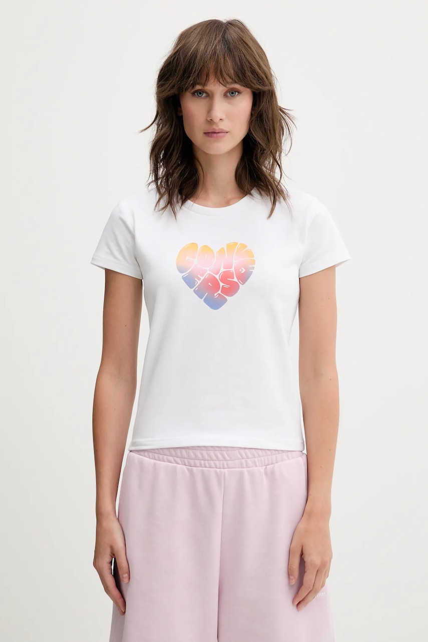 Converse tricou culoarea alb, 10028331-A03