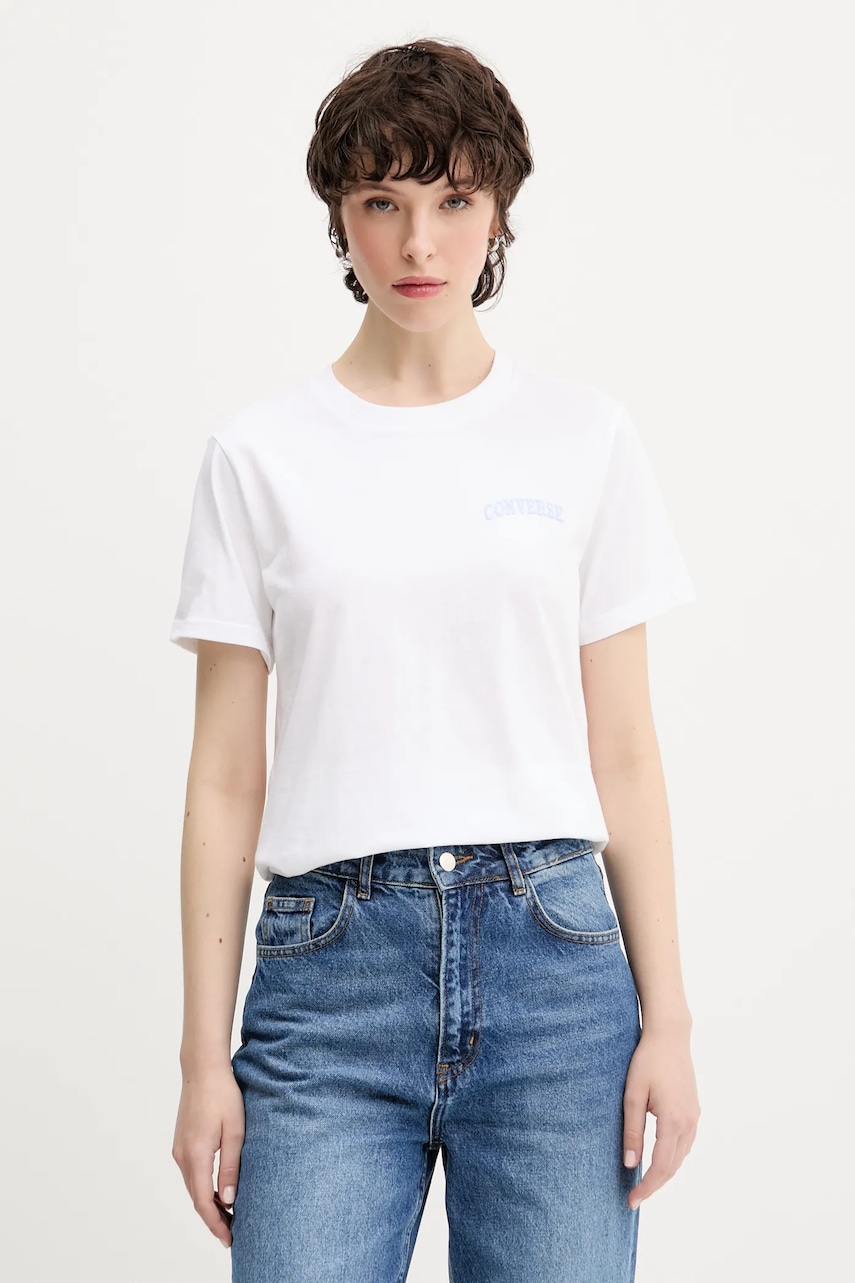 Converse tricou din bumbac culoarea alb, 10028336-A01