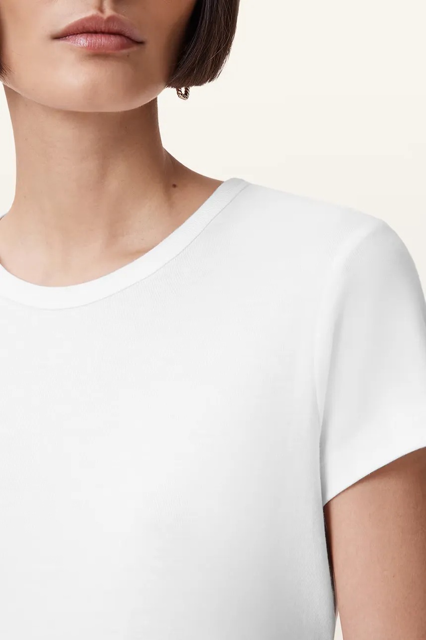 Хлопковая футболка AllSaints STEVIE цвет белый W194JA