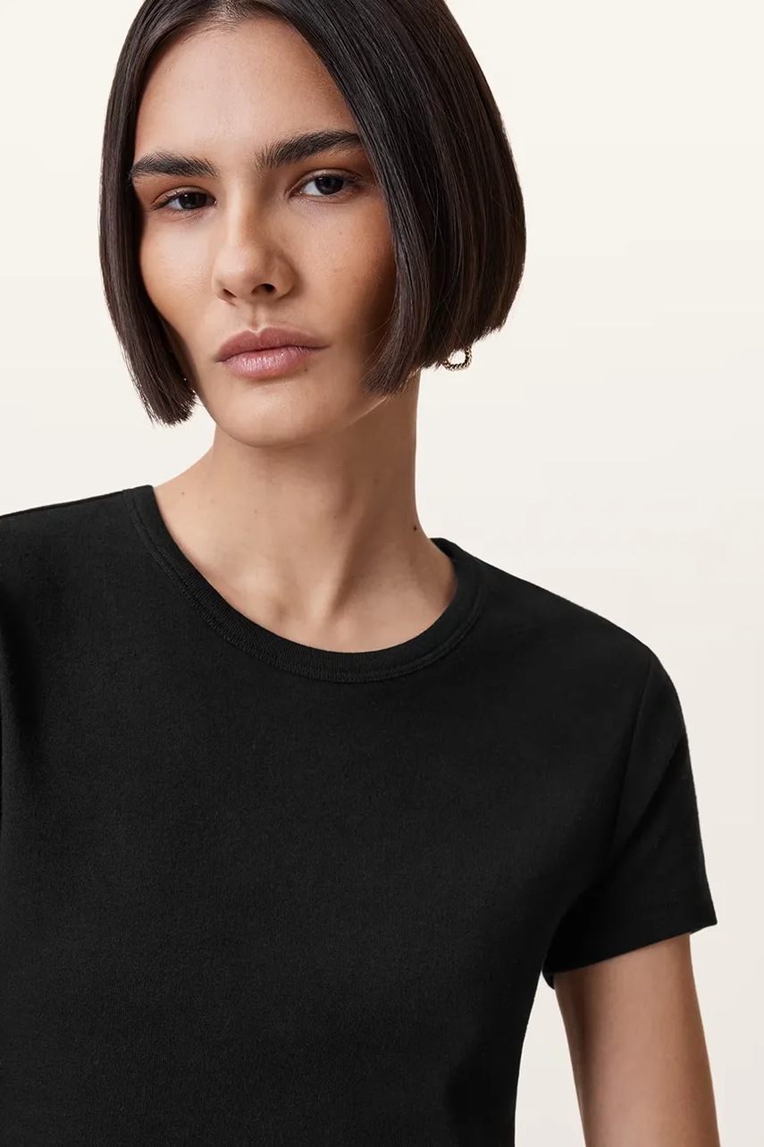 Хлопковая футболка AllSaints STEVIE цвет чёрный W194JA