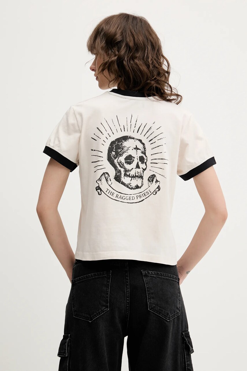 The Ragged Priest tricou din bumbac culoarea bej, RPSS251084JS