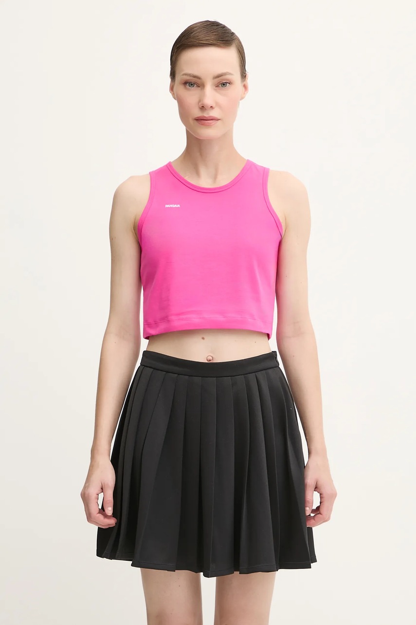 Pangaia top Cotton-Stretch Tank Top culoarea roz, 10002428