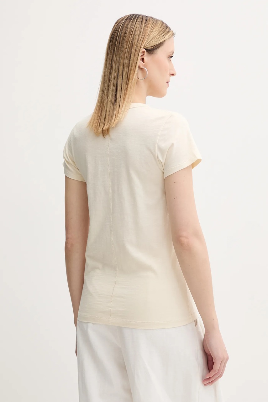 Βαμβακερό μπλουζάκι Rag & Bone χρώμα: μπεζ, WCC25PT030MS31 φωτογραφία