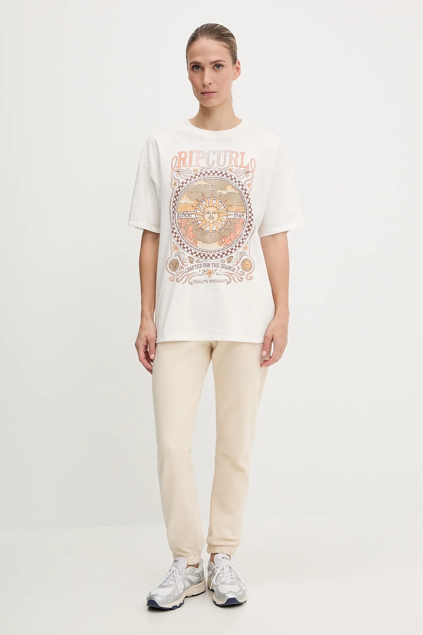 Хлопковая футболка Rip Curl LUNA HERITAGE цвет белый 0FWWTE
