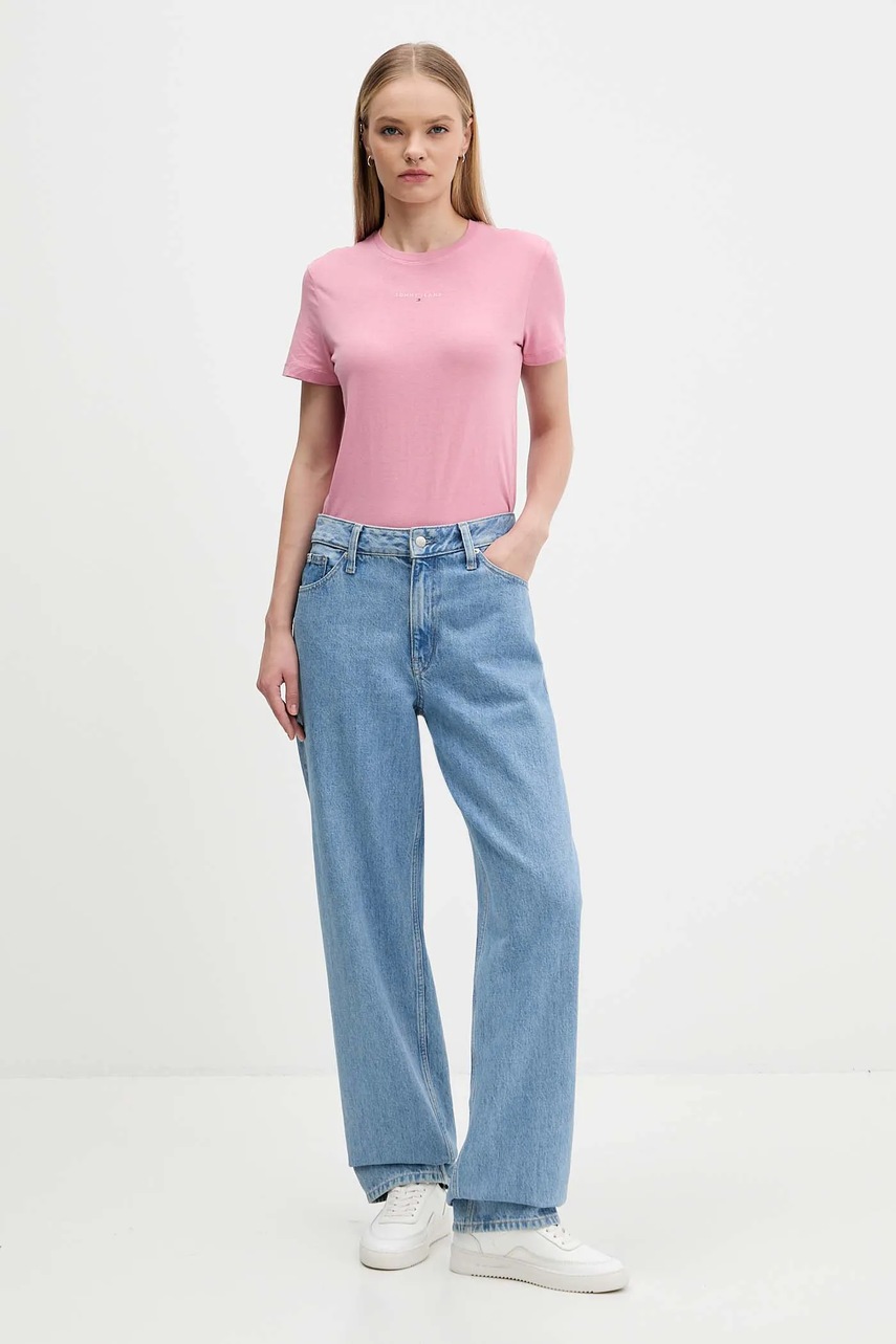 Футболка Tommy Jeans цвет розовый DW0DW21964