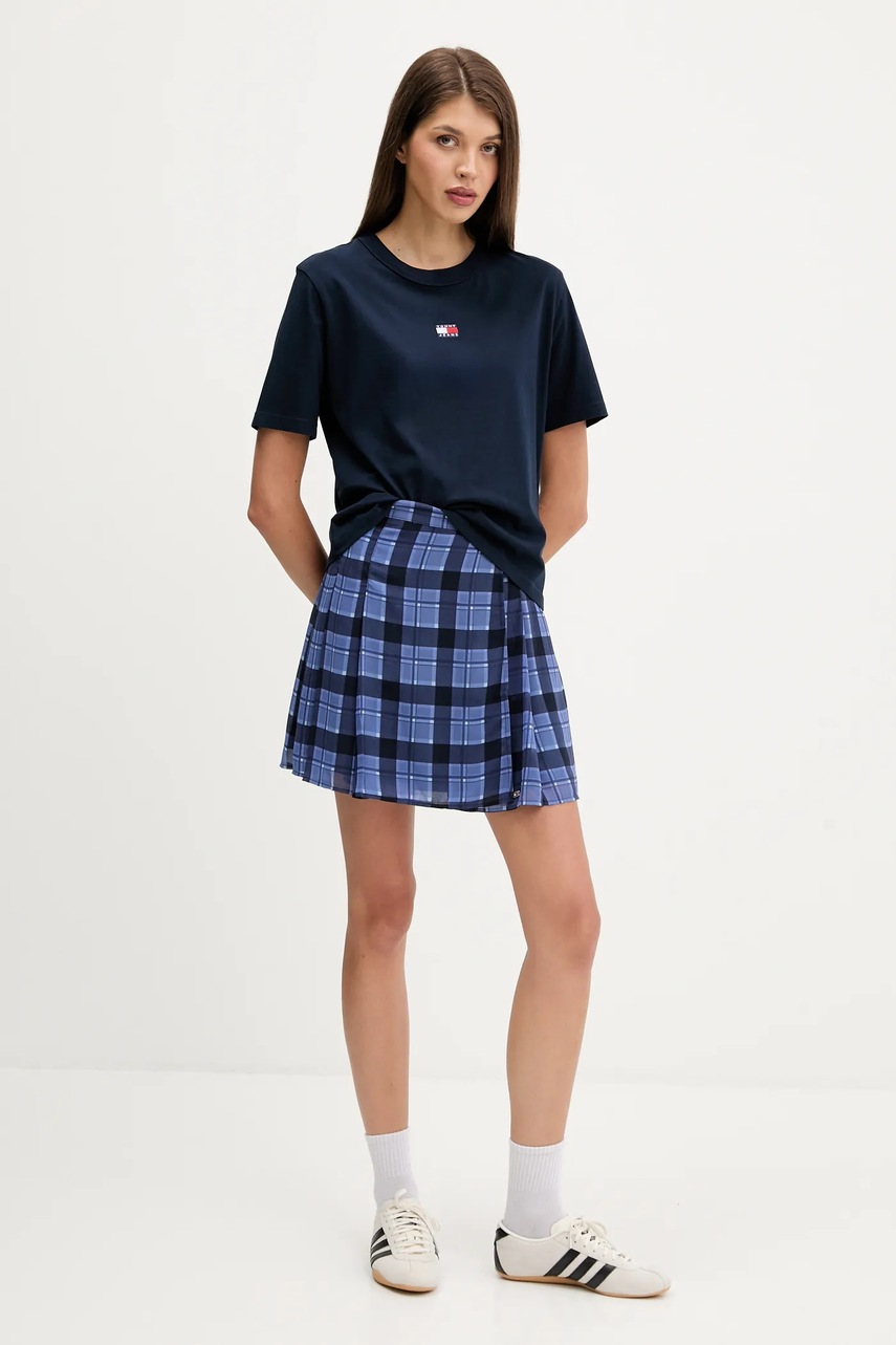 Хлопковая футболка Tommy Jeans цвет синий DW0DW22202