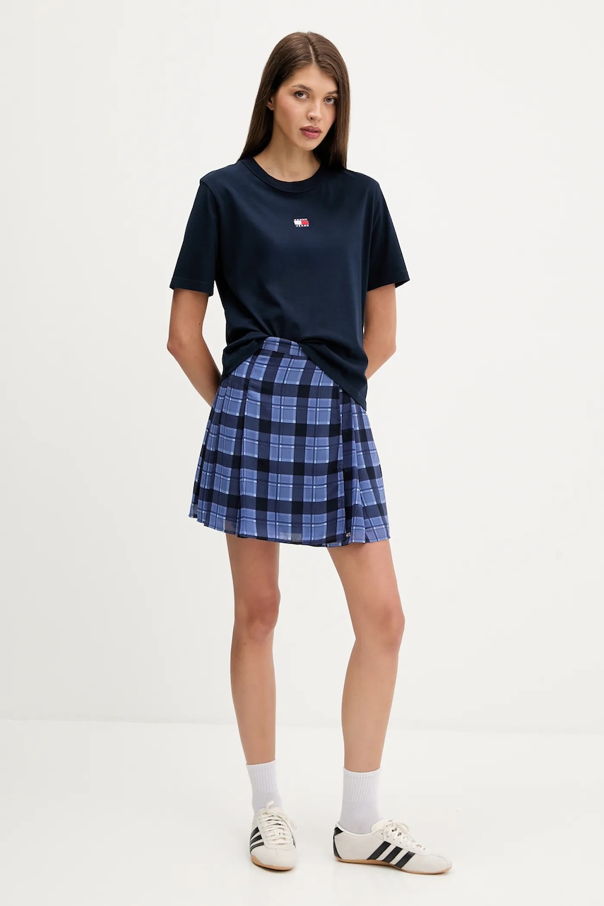 Хлопковая футболка Tommy Jeans цвет синий DW0DW22202 Хлопковая футболка Tommy Jeans цвет синий DW0DW22202