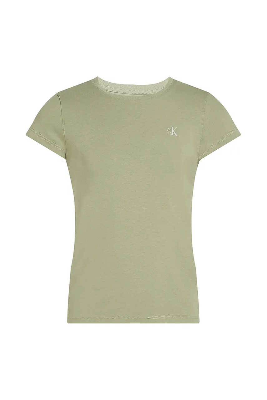 Дитяча бавовняна футболка Calvin Klein Jeans 2-pack колір зелений IG0IG01258