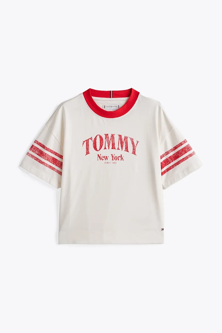Детская хлопковая футболка Tommy Hilfiger цвет белый KG0KG08293 Детская хлопковая футболка Tommy Hilfiger цвет белый KG0KG08293