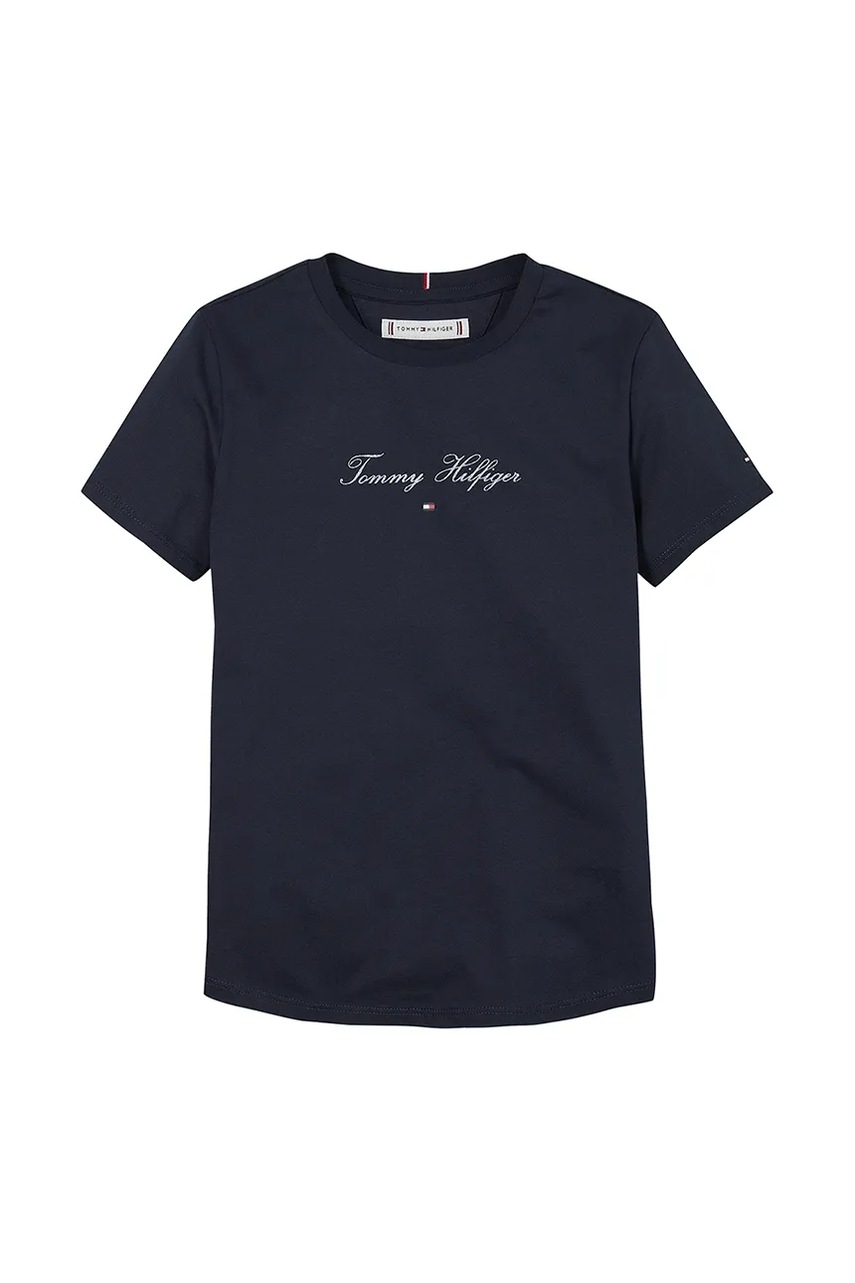 Дитяча бавовняна футболка Tommy Hilfiger колір синій KG0KG08298