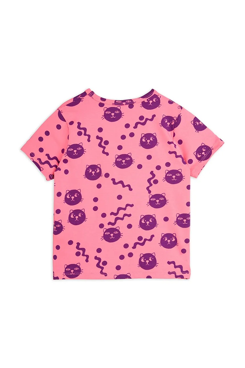 Футболка Mini Rodini Squiggly cats цвет розовый 2512012128