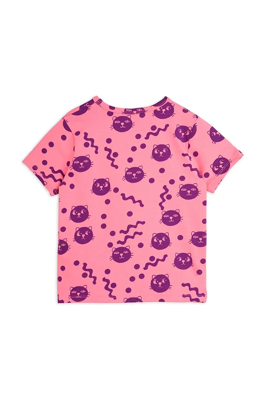 Футболка Mini Rodini Squiggly cats цвет розовый 2512012128 Футболка Mini Rodini Squiggly cats цвет розовый 2512012128