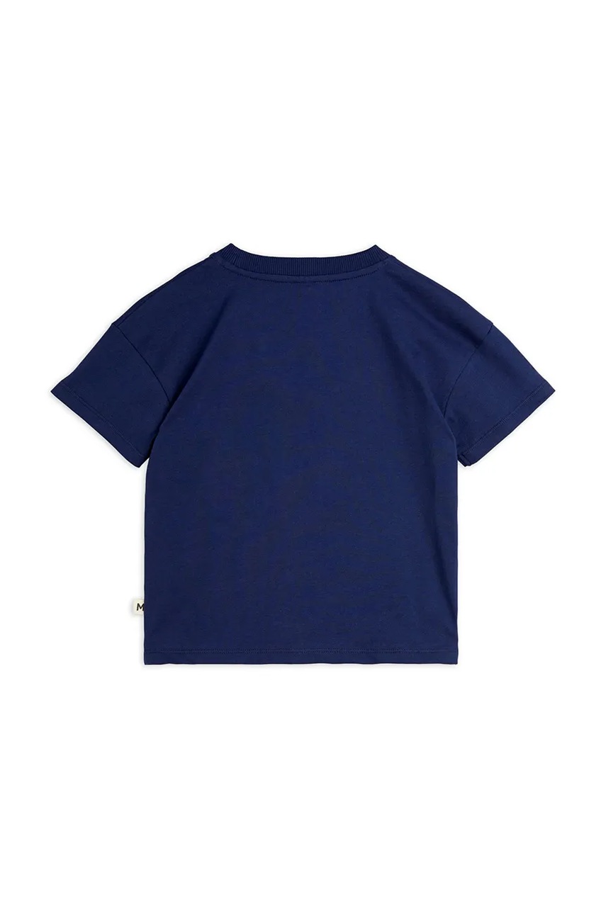 Детская хлопковая футболка Mini Rodini Bow цвет синий 2512012860 Детская хлопковая футболка Mini Rodini Bow цвет синий 2512012860