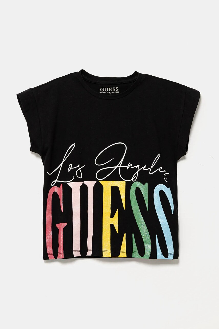 

Детска тениска Guess в черно J5RI00 K6YW4, Черен