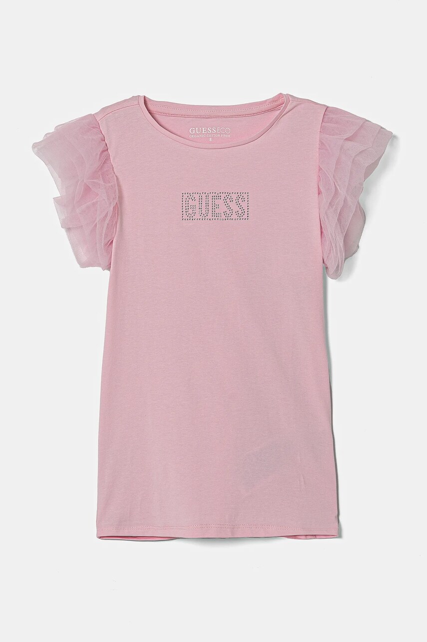 Levně Dětské tričko Guess růžová barva, J5RI17 K6YW4