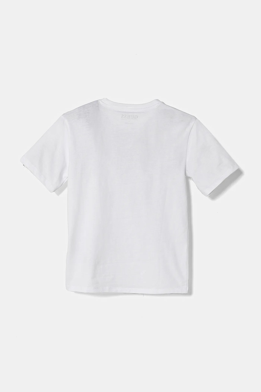 Детская хлопковая футболка Guess цвет белый J5RI28 K8HM4