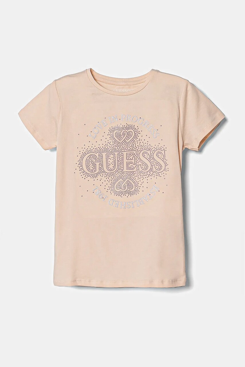 Levně Dětské tričko Guess růžová barva, J5RI36 K6YW4