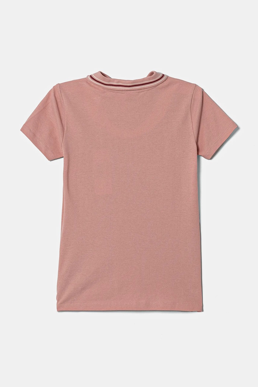 Детская хлопковая футболка Guess цвет розовый с воротником J5RP01 KCOK1 Детская хлопковая футболка Guess цвет розовый с воротником J5RP01 KCOK1