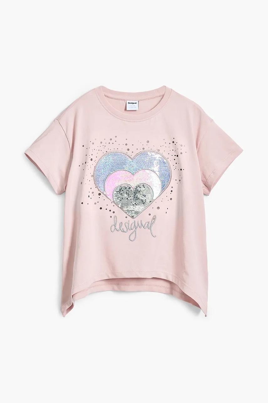 Детская хлопковая футболка Desigual цвет розовый 25SGTK01 Детская хлопковая футболка Desigual цвет розовый 25SGTK01