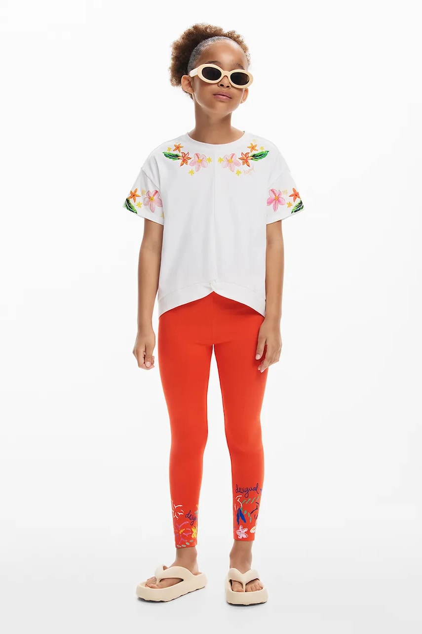Desigual tricou de bumbac pentru copii culoarea alb, 25SGTK04 Desigual tricou de bumbac pentru copii culoarea alb, 25SGTK04