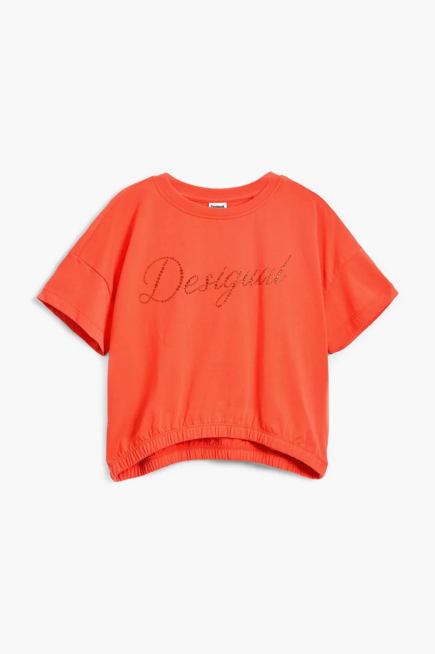 Детская хлопковая футболка Desigual цвет оранжевый 25SGTK11 Детская хлопковая футболка Desigual цвет оранжевый 25SGTK11