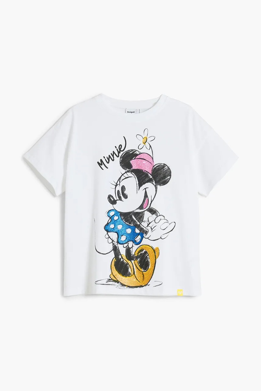 Детская хлопковая футболка Desigual x Disney цвет белый 25SGTK19